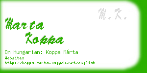 marta koppa business card